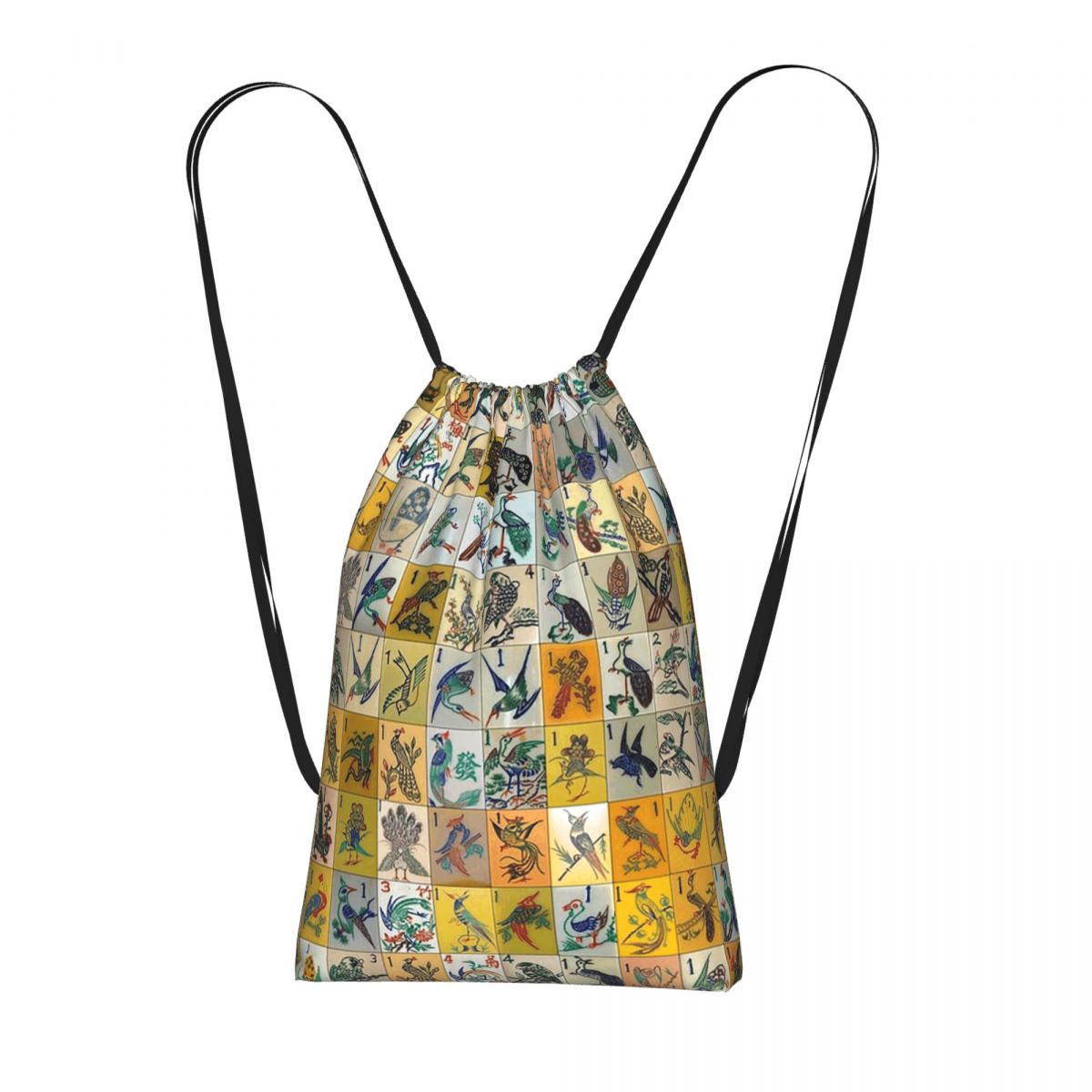 Tile Bag Drawstring - Plecak na karty Mahjong z motywem