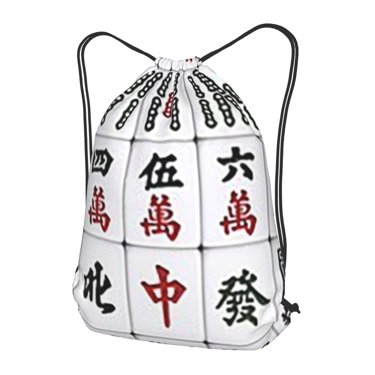 Tile Bag Drawstring - Plecak z wzorem płytek Mahjong, wielofunkcyjna