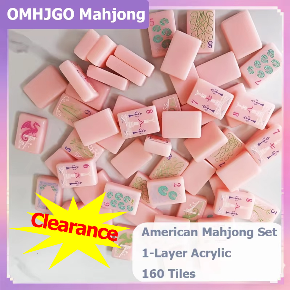 Board Game Mahjong - Jasnoróżowy, jednowarstwowy amerykański zestaw do mahjonga,