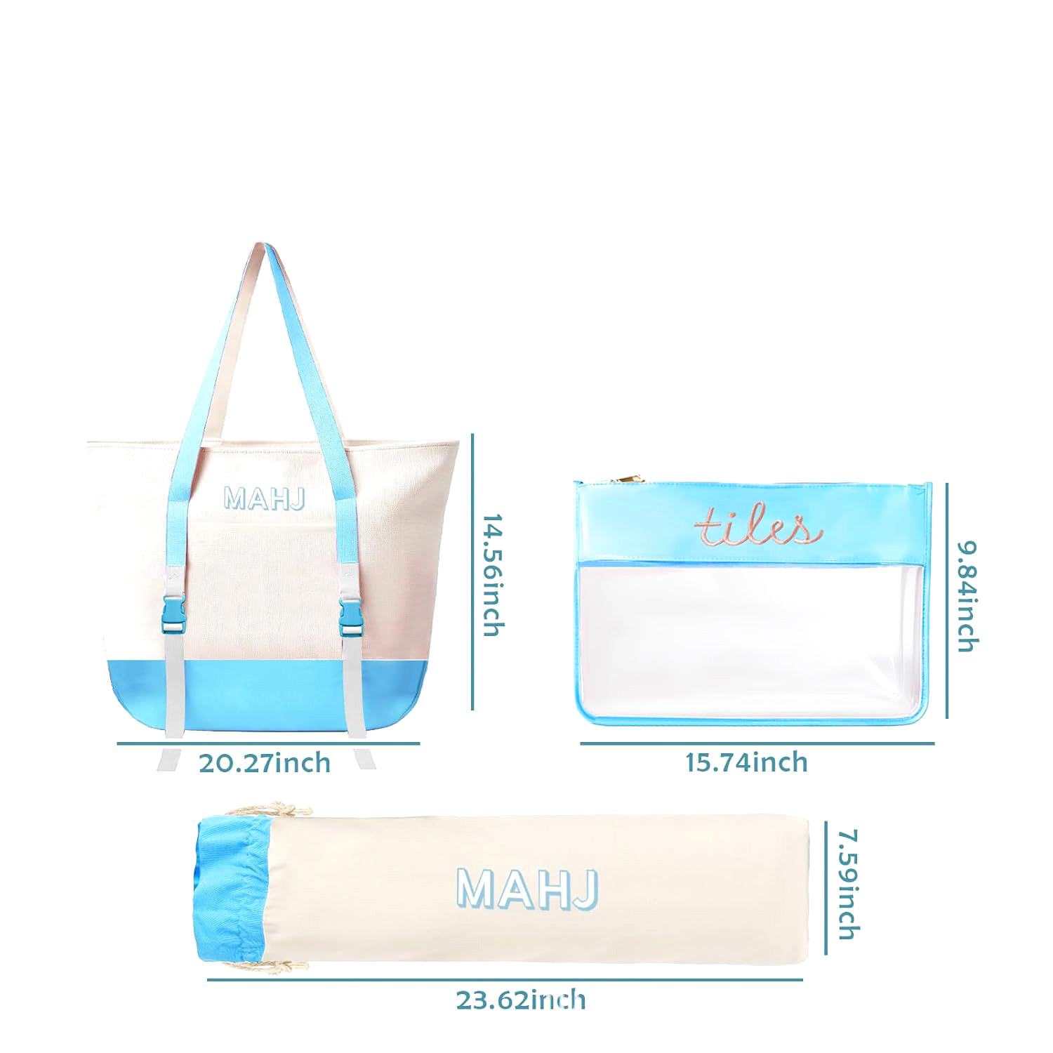 Tile Bag Drawstring - Zestaw płóciennych toreb na klocki do