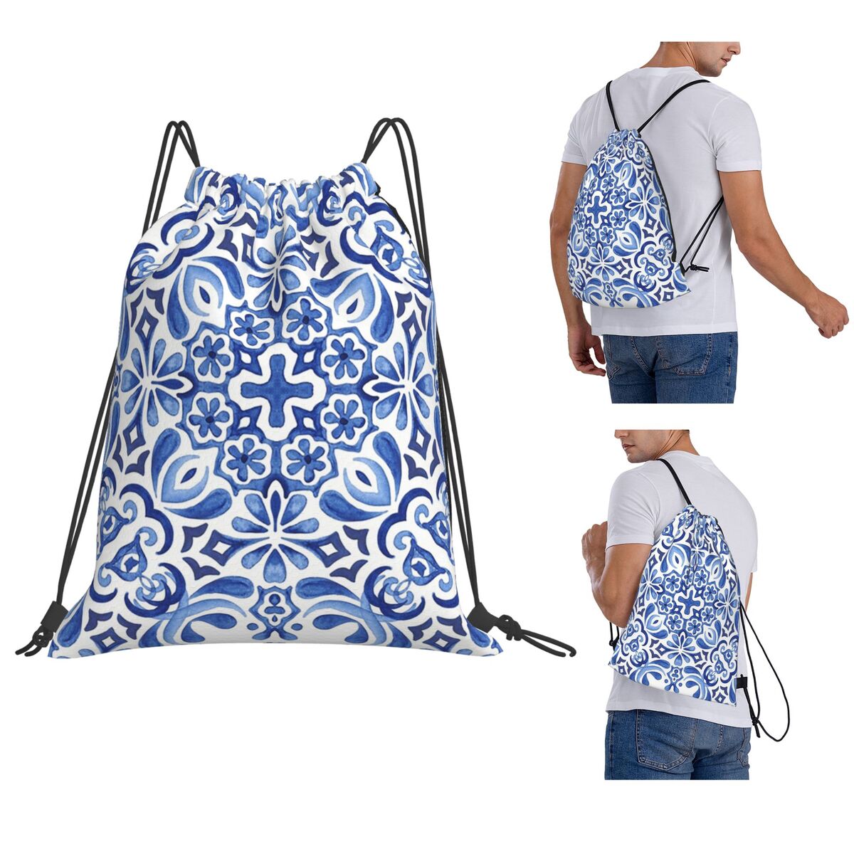 Tile Bag Drawstring - Plecak ze sznurkiem, torba sportowa, torba