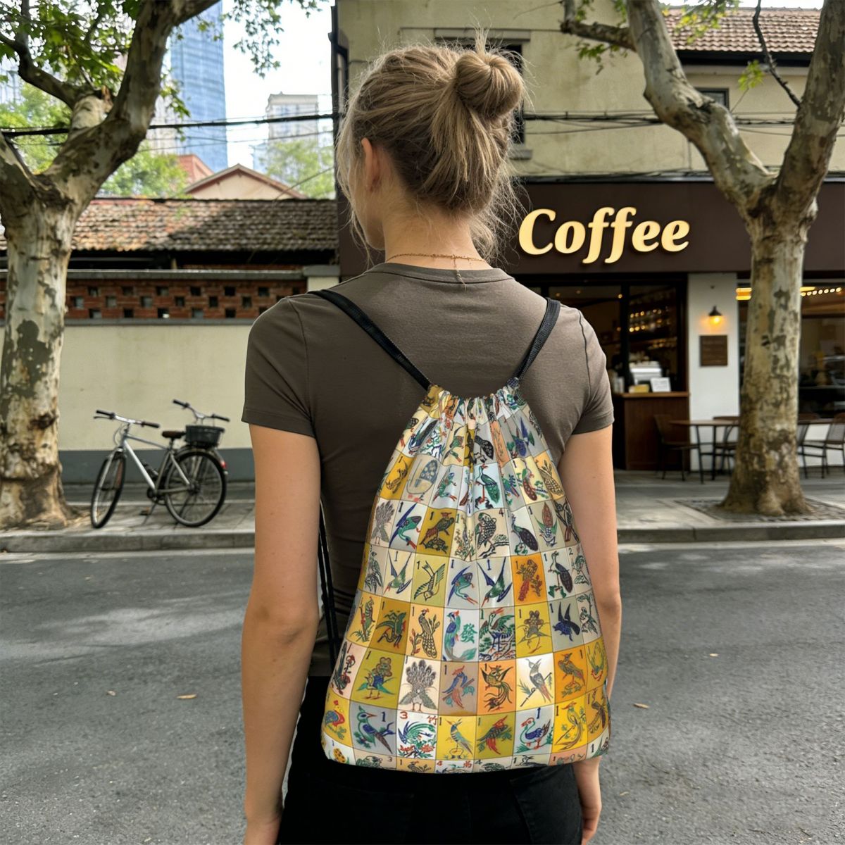 Plecak na karty Mahjong z moty – Tile Bag Drawstring recenzja i cena