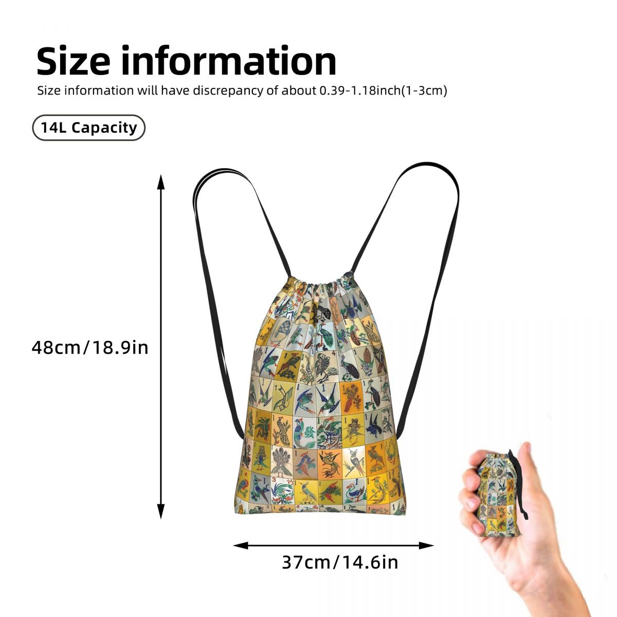 Plecak na karty Mahjong z moty – Tile Bag Drawstring recenzja i cena