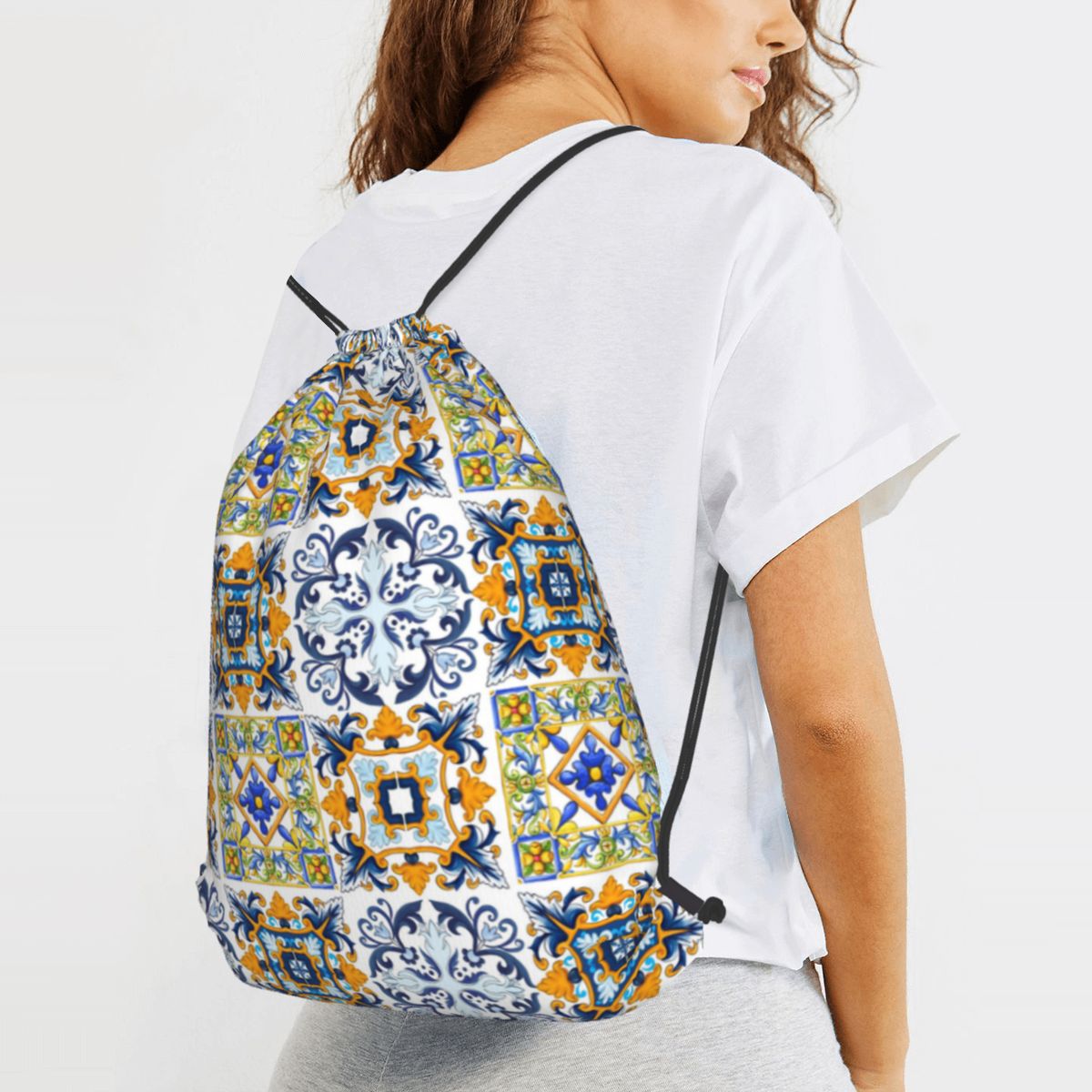 Kopie siciliankich płytek, śró – Tile Bag Drawstring recenzja i cena