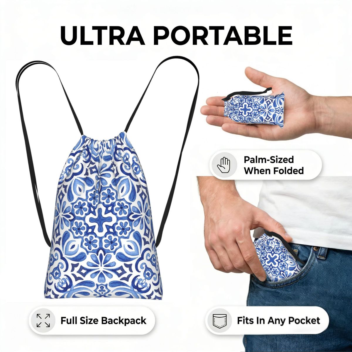 Plecak ze sznurkiem Azulejos z – Tile Bag Drawstring recenzja i cena