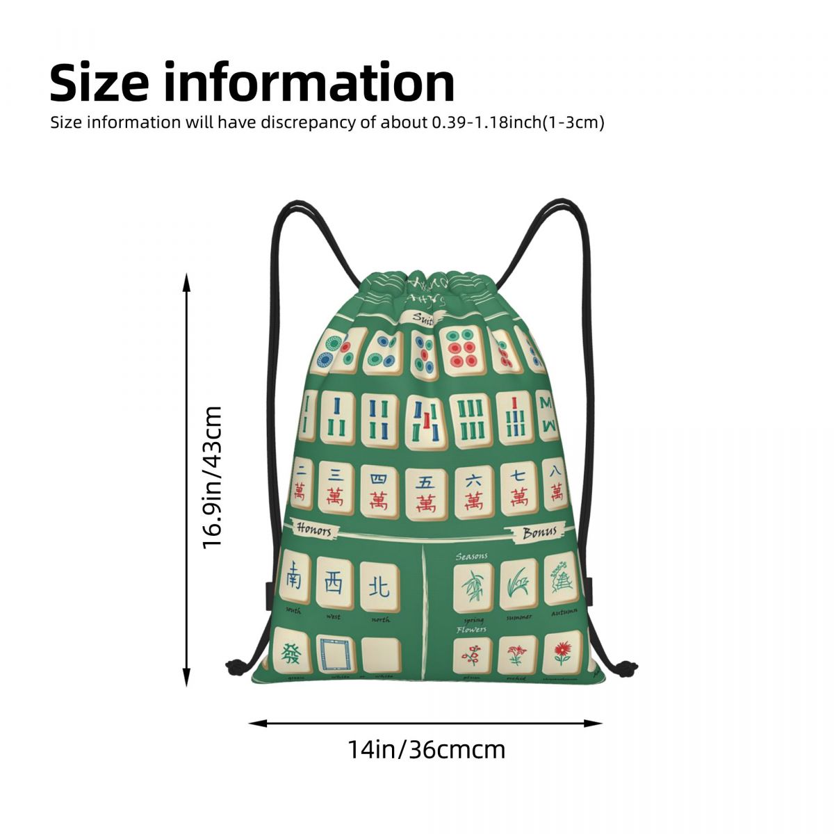 Plecaki z wzorami płytek Mahjo – Tile Bag Drawstring recenzja i cena
