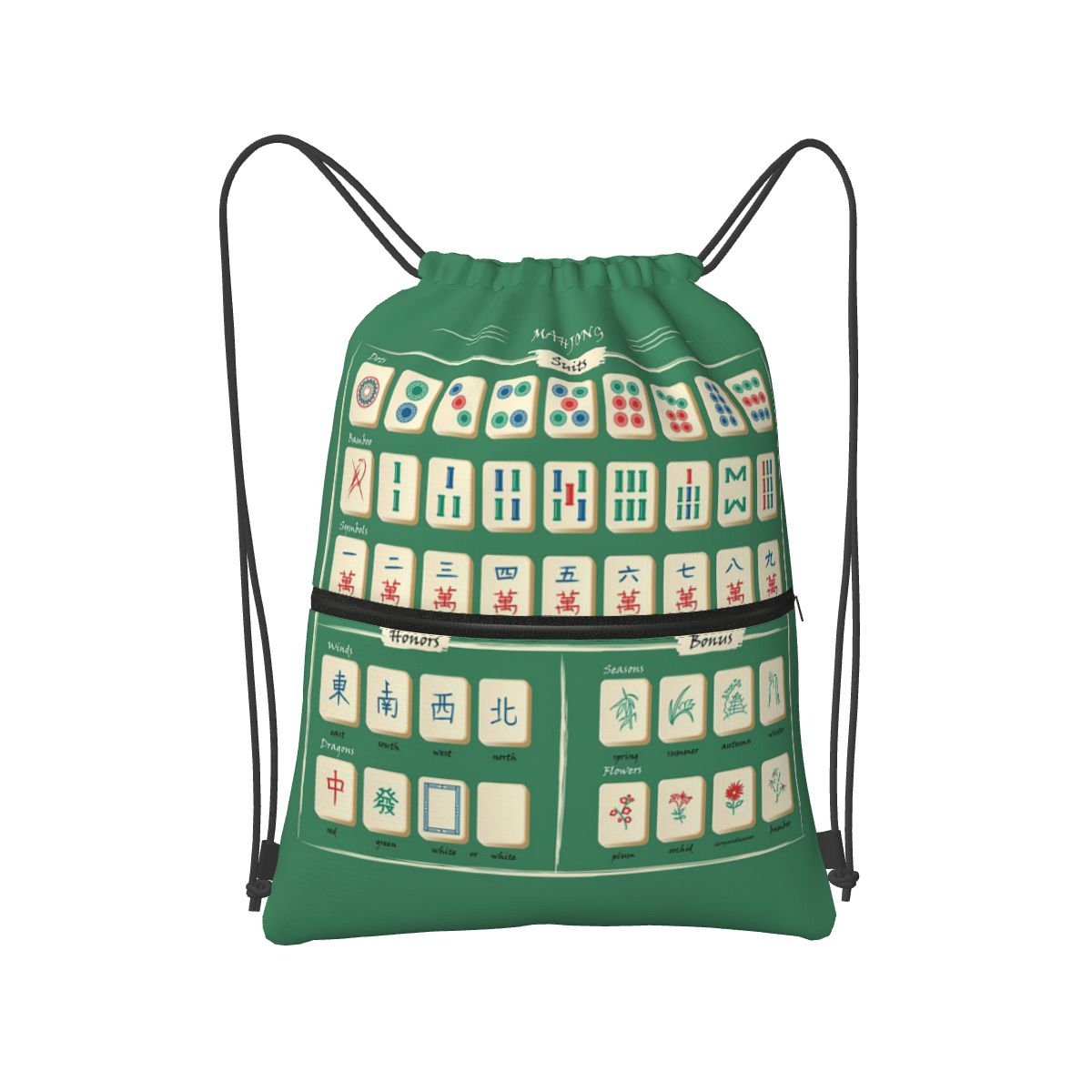 Plecaki z wzorem płytek Mahjon – Tile Bag Drawstring recenzja i cena