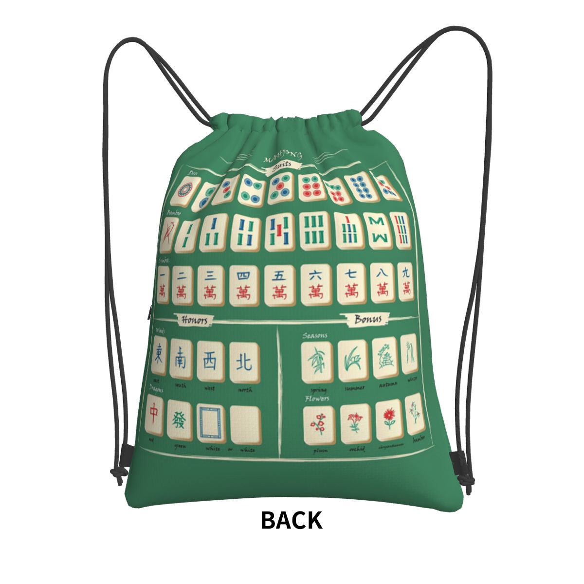 Plecaki z wzorem płytek Mahjon – Tile Bag Drawstring recenzja i cena